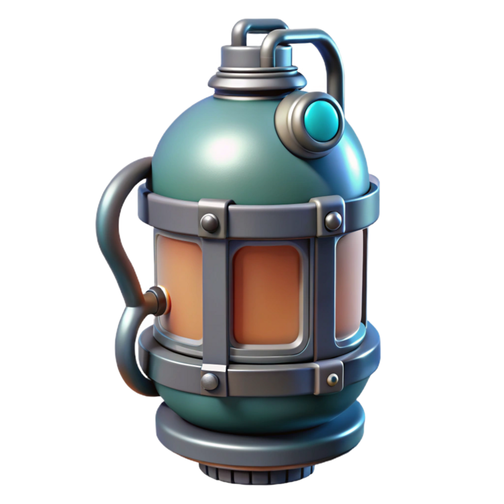 vibrant creative Detailed model of a sci-fi oxygen tank, professional png