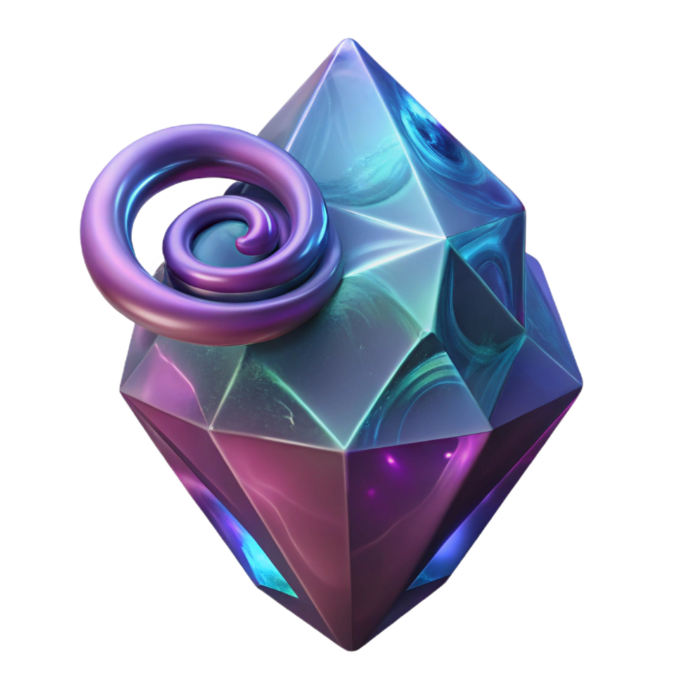 dramatic contemporary Alien crystal with swirling energy, original png
