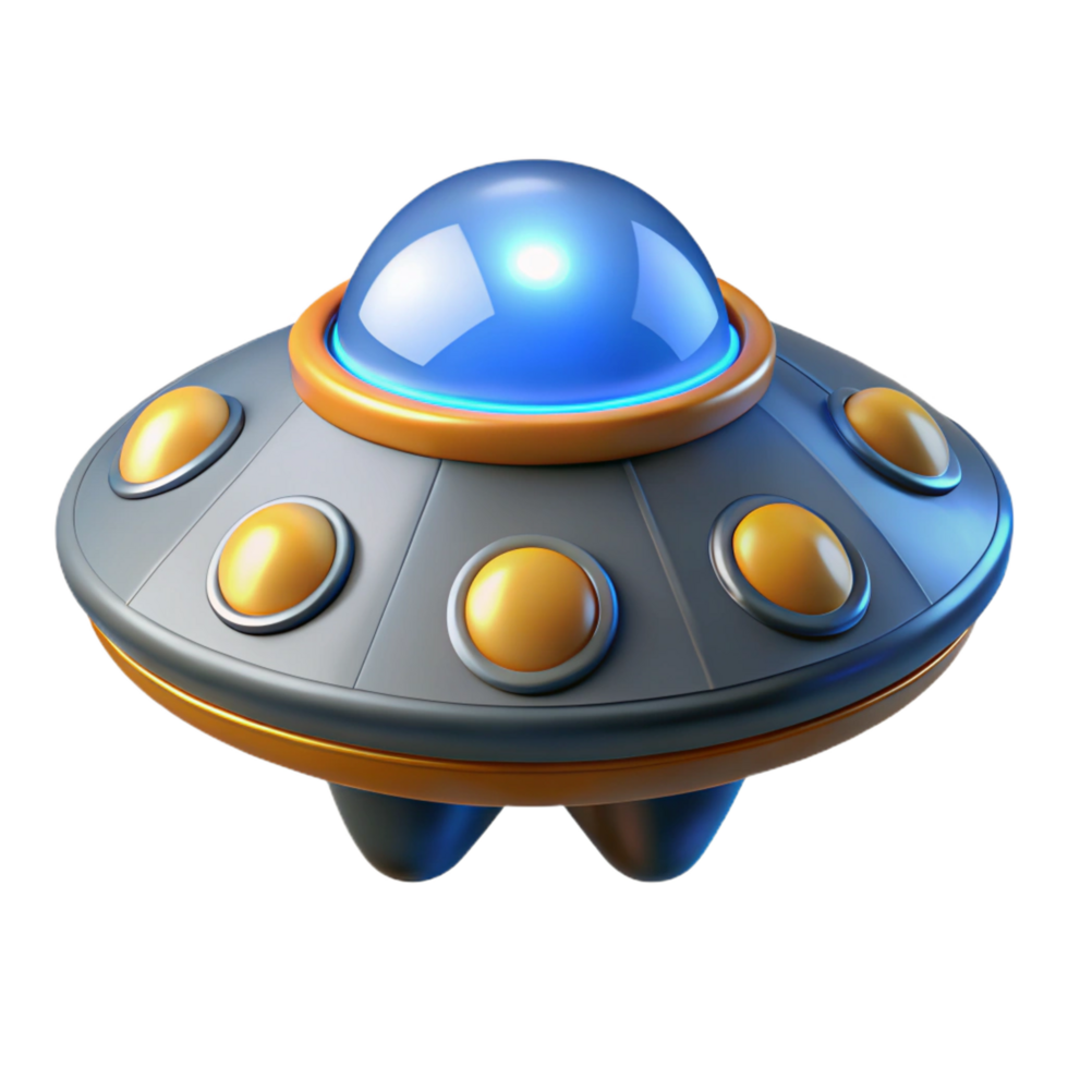 stunning abstract Single spaceship panel with blinking lights, high quality png