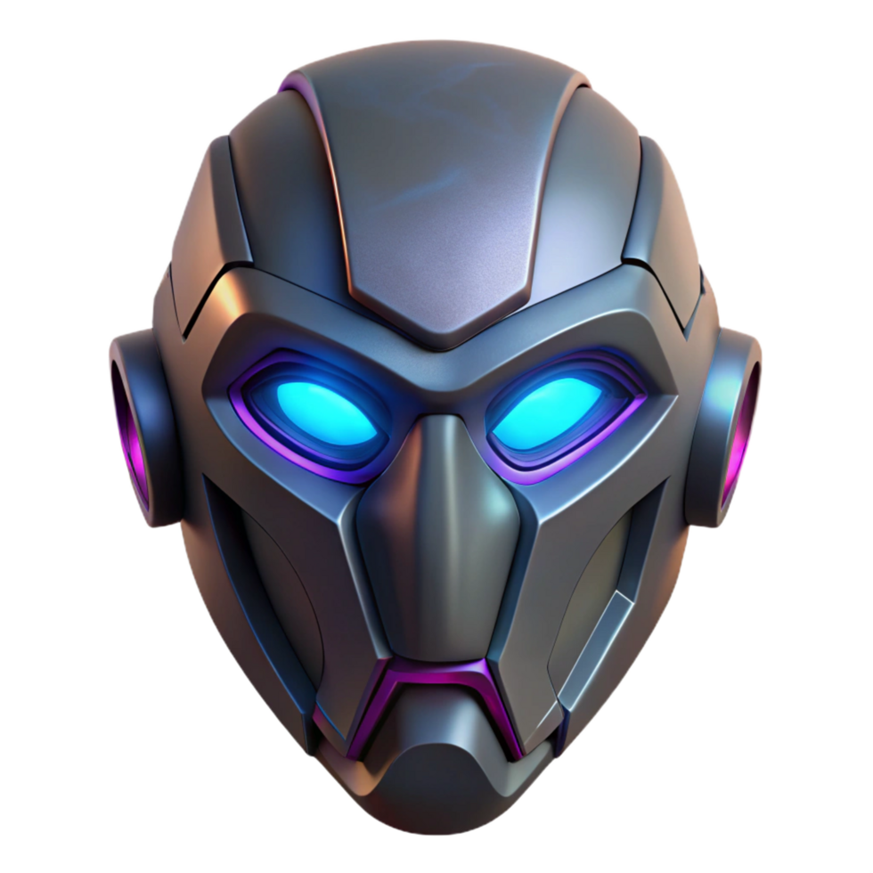 beautiful traditional Cyberpunk mask with glowing LED lights, detailed png