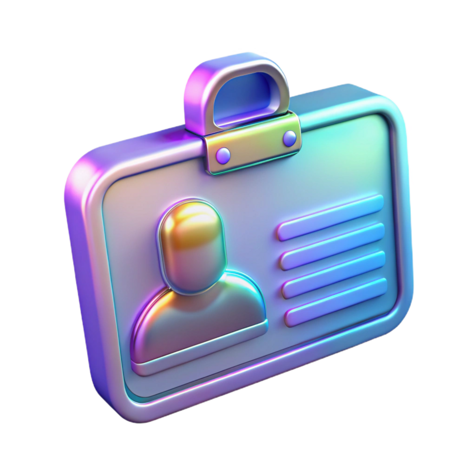 magnificent abstract Futuristic ID card with holographic image, 4K png