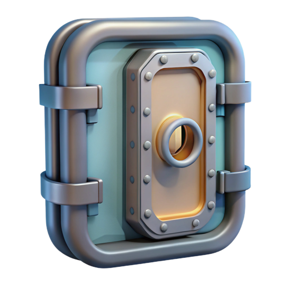 serene creative Single spaceship door with airtight seal, authentic png