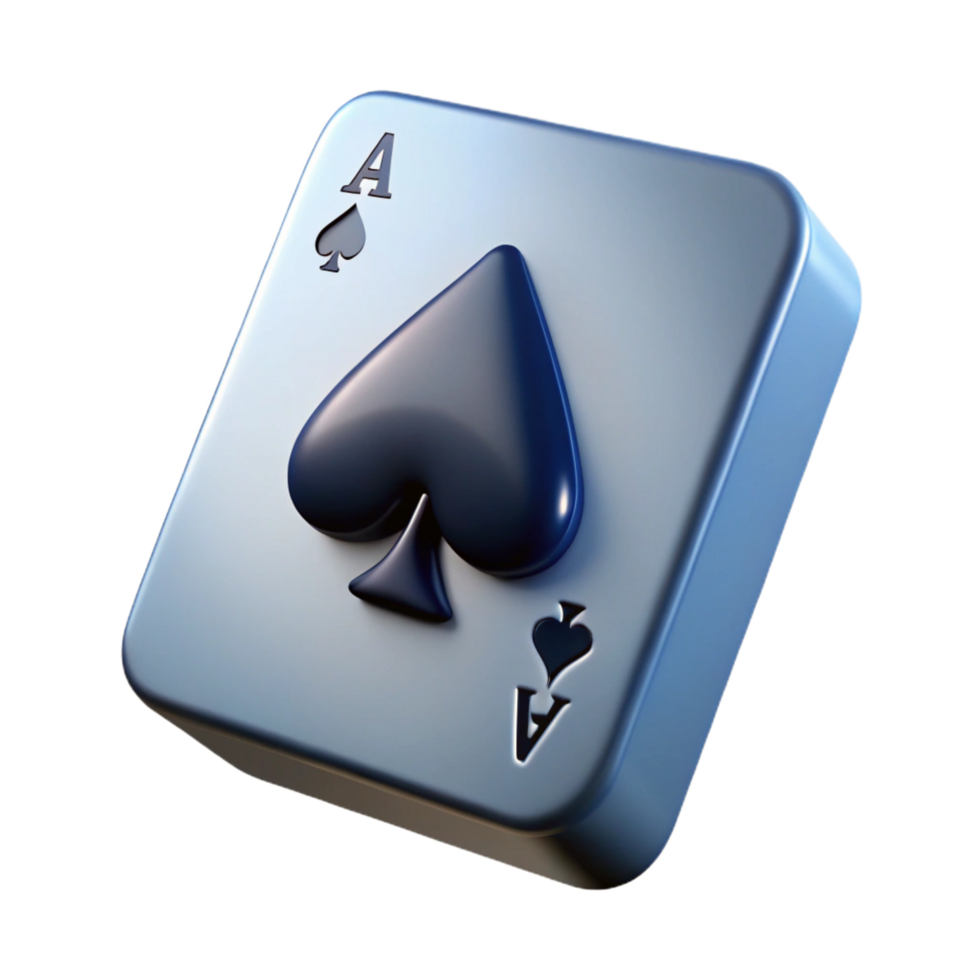 impressive vintage A single playing card, the ace of spades, detailed png