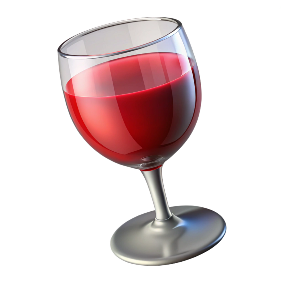 stunning classic A glass of red wine, partially full, authentic png