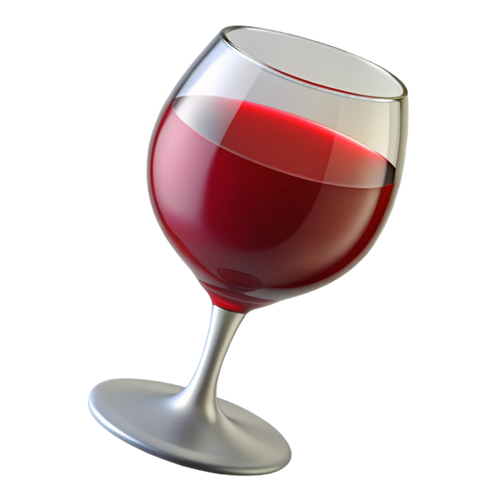 stunning minimalist A glass of red wine, partially full, professional png