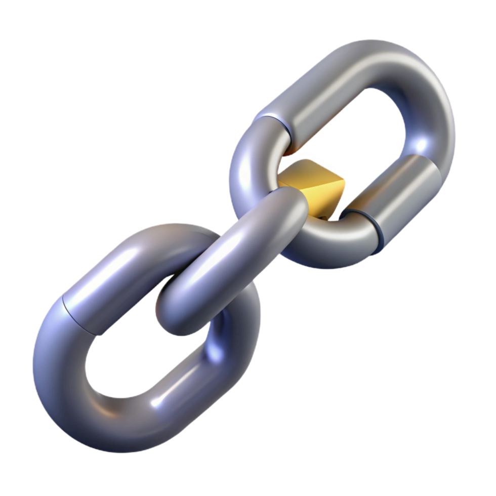 serene creative A broken chain link, high resolution png