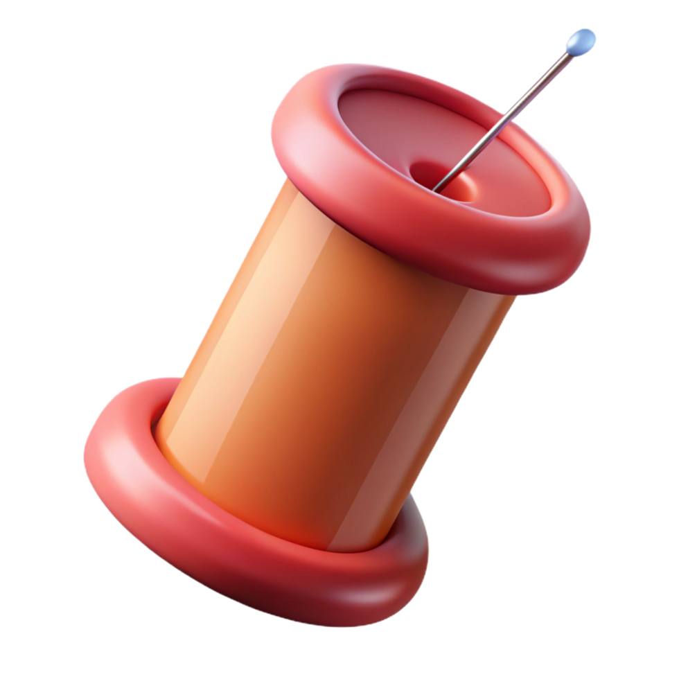 wonderful minimalist A sewing needle with thread, high resolution png