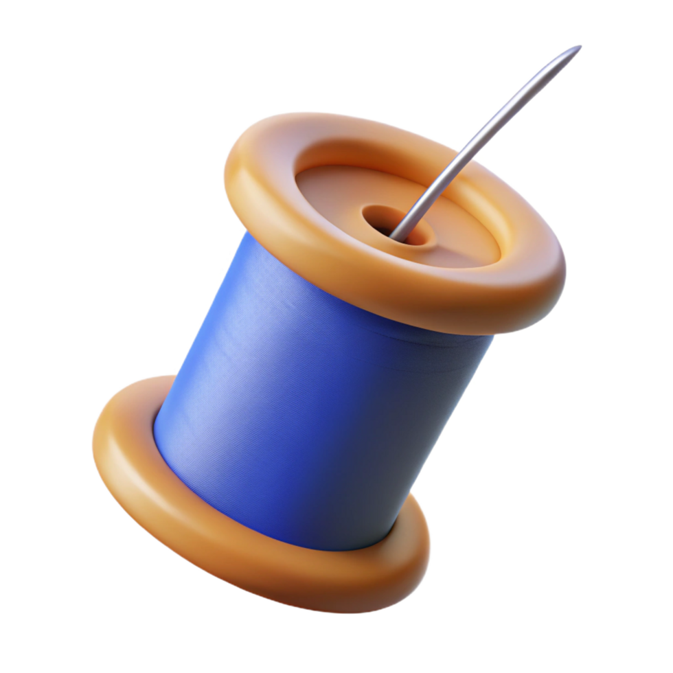 beautiful artistic A sewing needle with thread, detailed png
