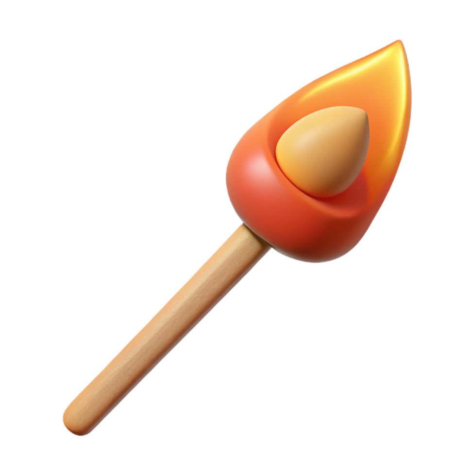 serene traditional A single matchstick, unburnt, high resolution png
