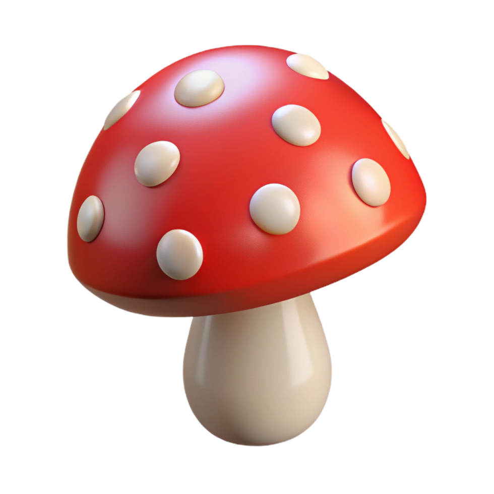 wonderful rustic A single, poisonous mushroom with vibrant red and white spots premium png