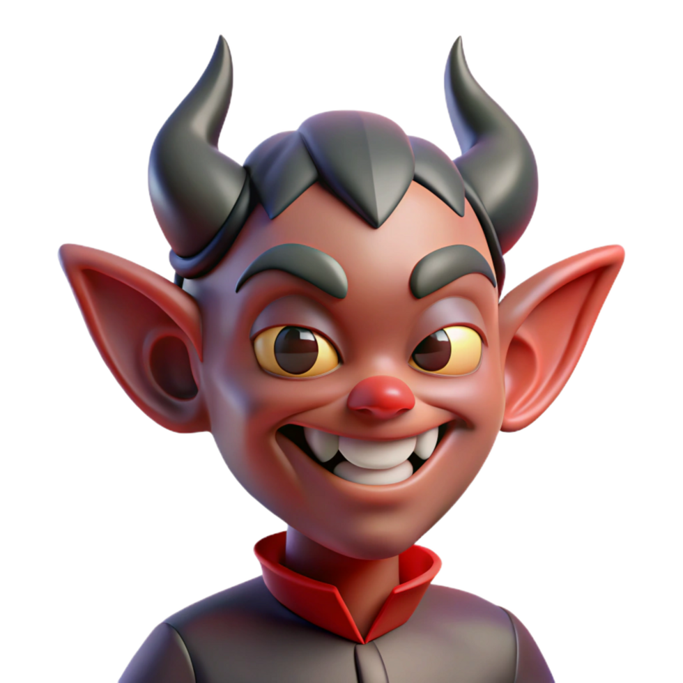 stunning vintage A mischievous imp with pointed ears and a wicked grin genuine png