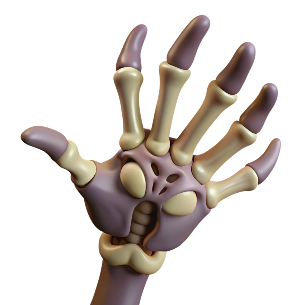 dramatic vintage A creepy skeletal hand reaching out authentic png