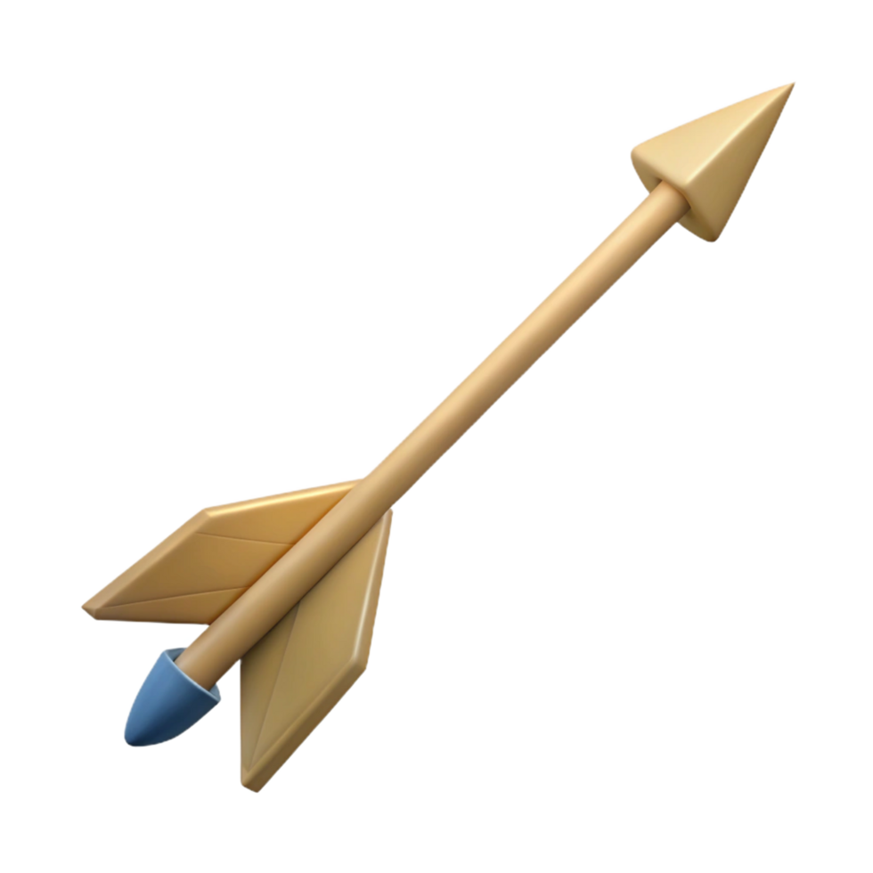 extraordinary modern A single, wooden arrow with a fletched tail genuine png