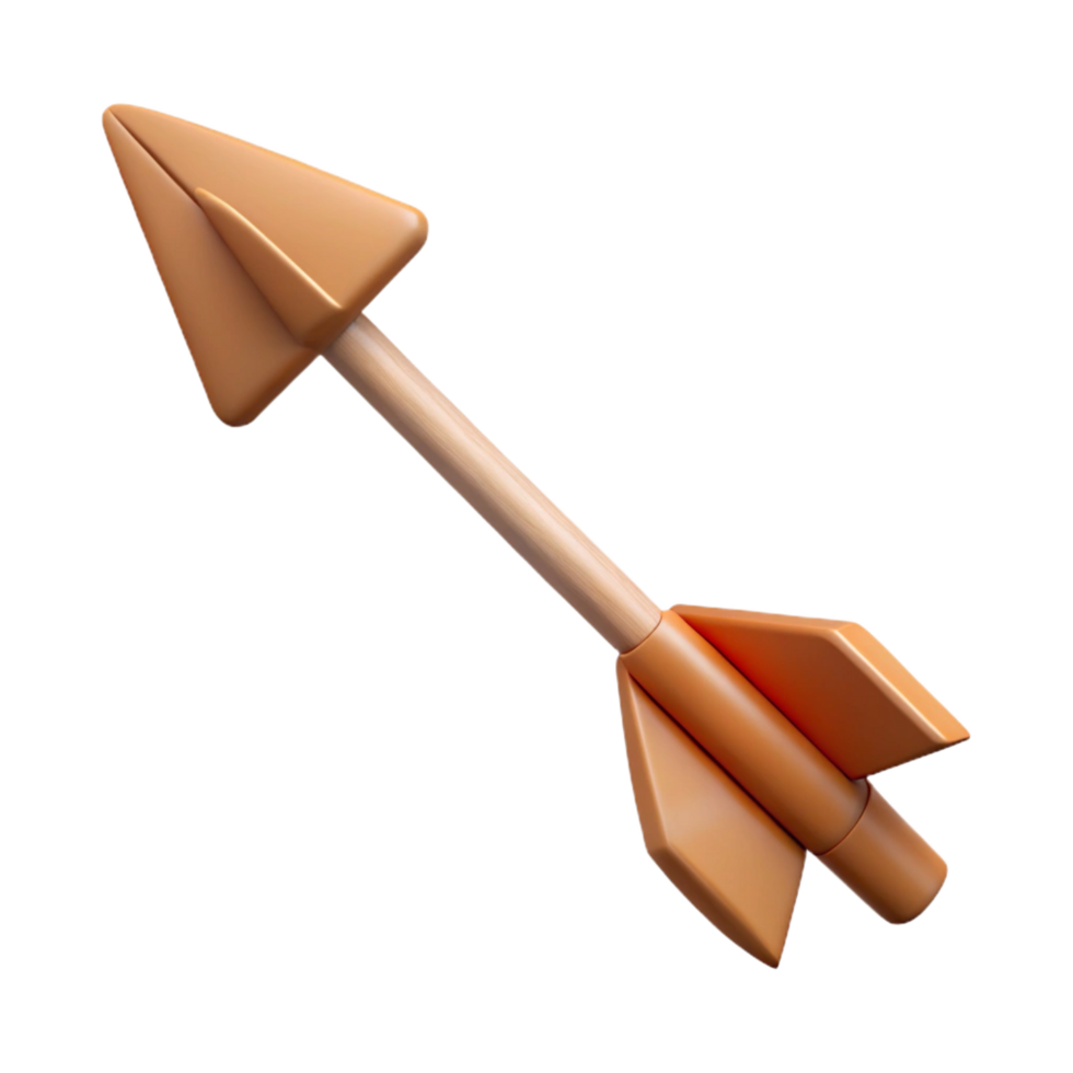 elegant abstract A single, wooden arrow with a fletched tail exclusive png