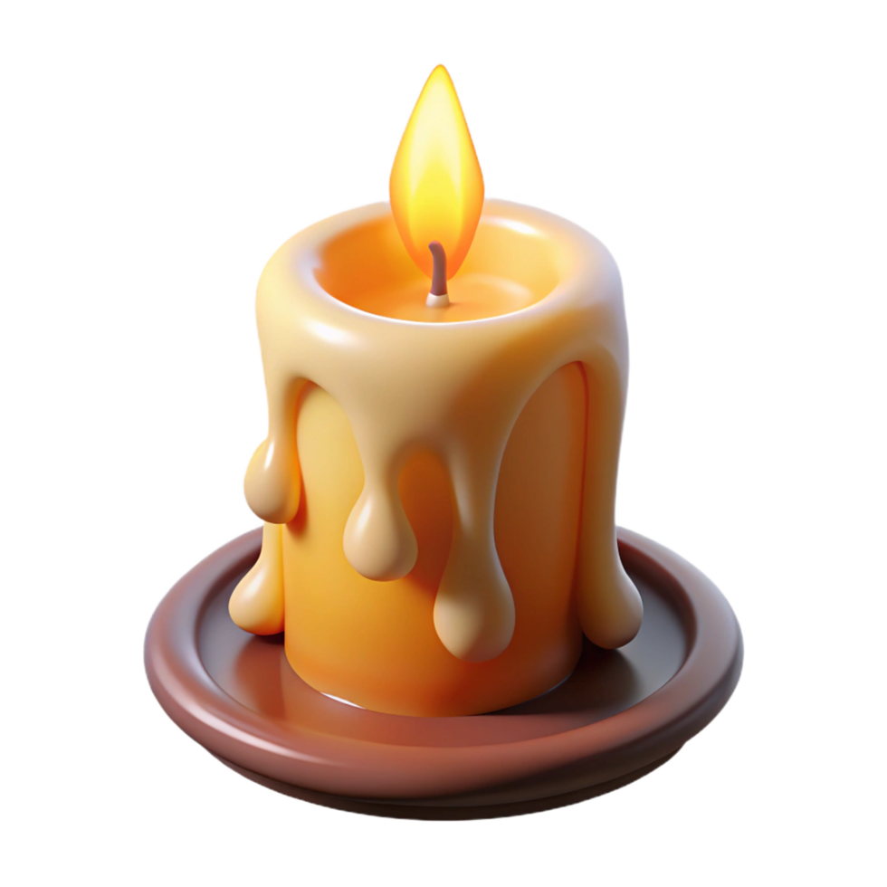 extraordinary traditional A single, burning candle dripping wax high resolution png