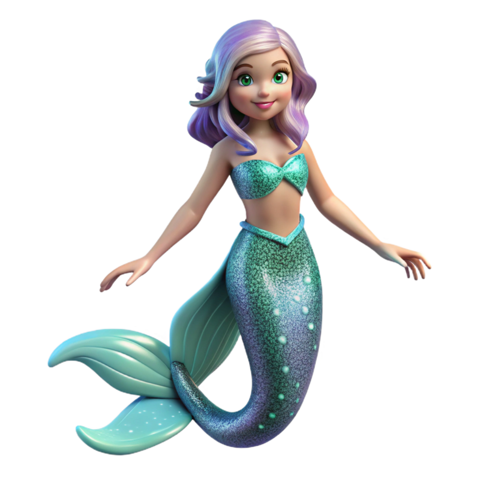 vibrant minimalist A beautiful mermaid with shimmering scales original png