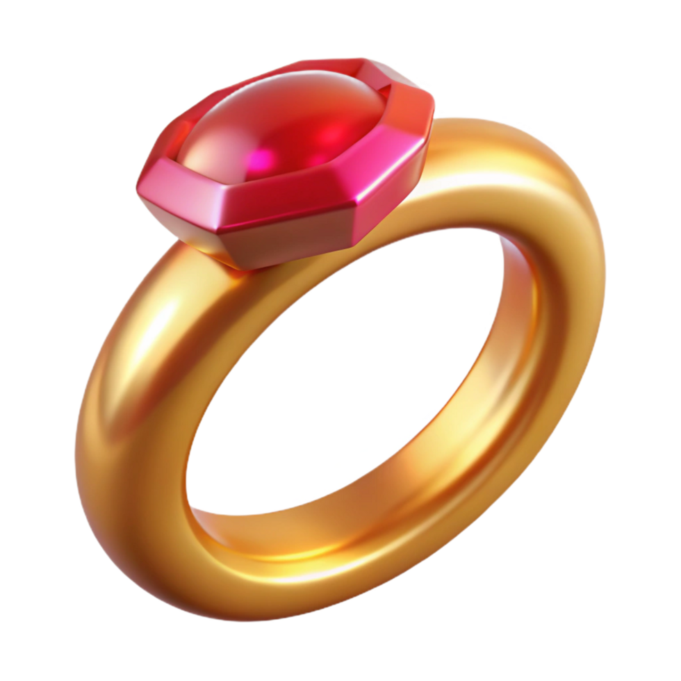 beautiful traditional A single, golden ring with a large ruby exclusive png