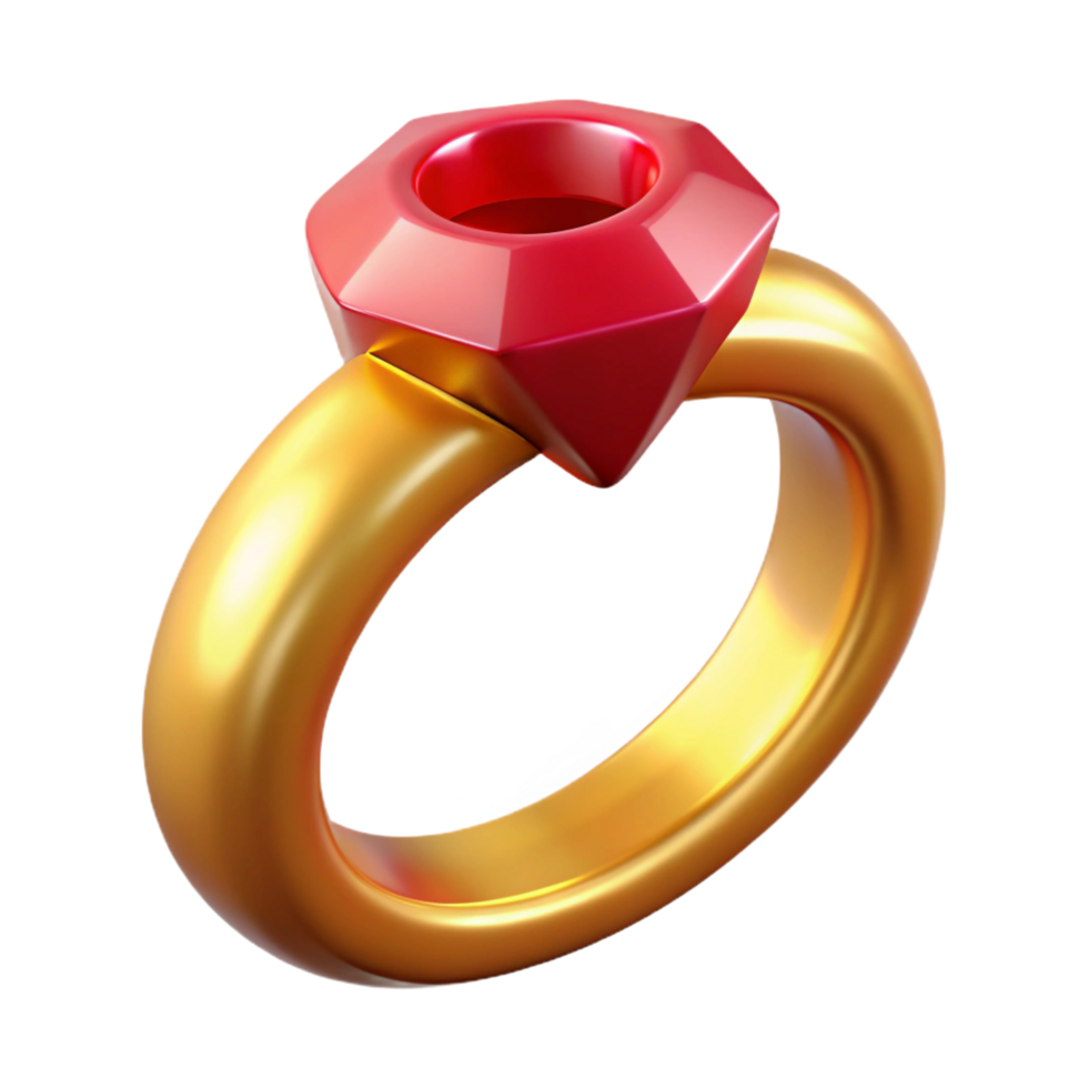 beautiful classic A single, golden ring with a large ruby detailed png