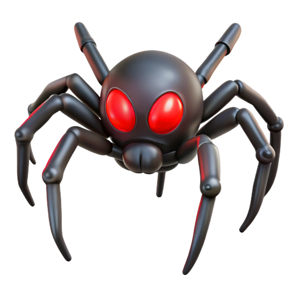 extraordinary artistic A creepy spider with glowing red eyes 4K png