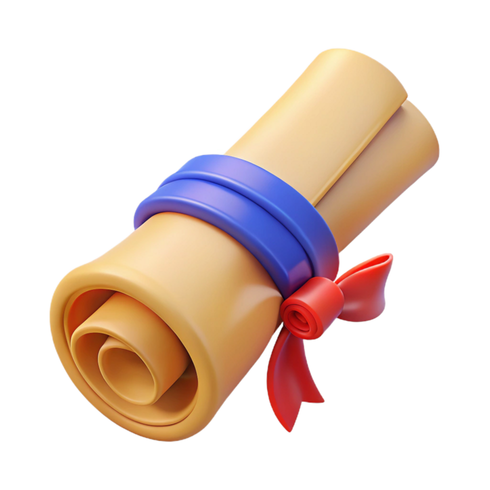 serene traditional A single, scroll tied with a ribbon detailed png