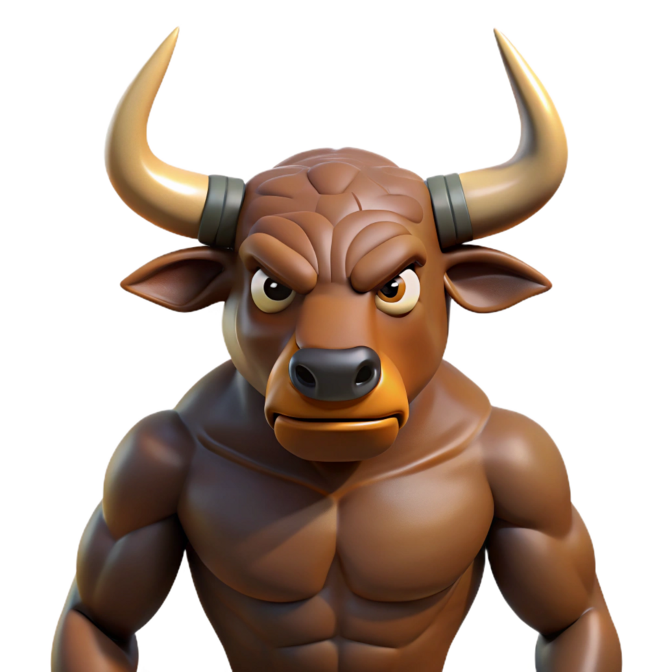stunning modern A fearsome minotaur with a bull's head authentic png