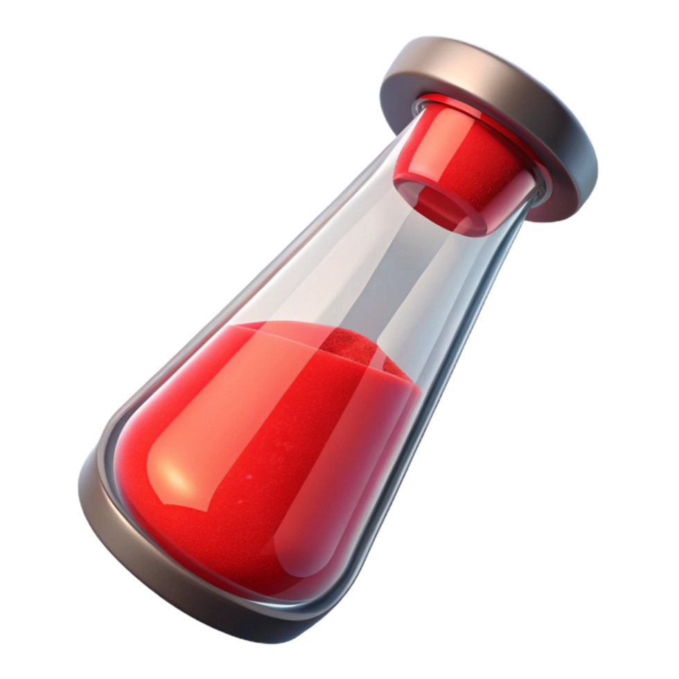 dramatic rustic A single, glass vial filled with a mysterious red powder genuine png