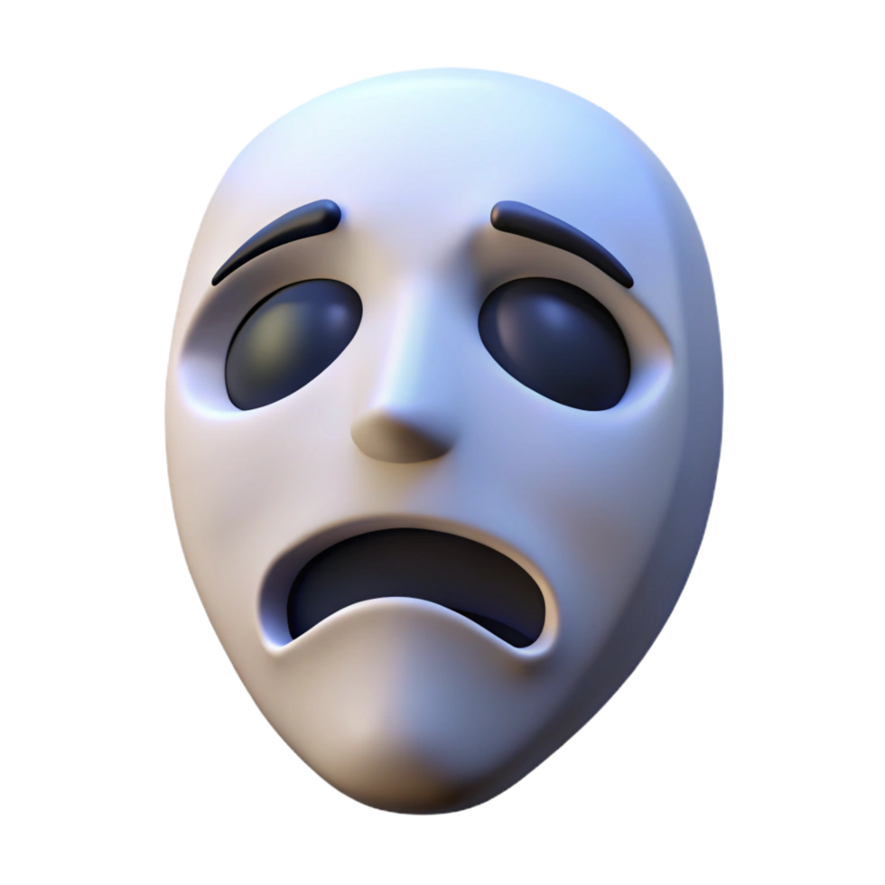 stunning creative A single, floating, ethereal mask with a sad expression exclusive png