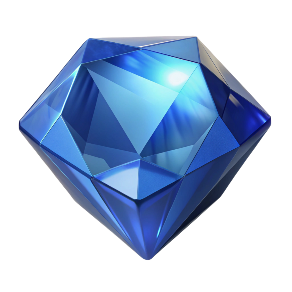 magnificent creative A single, polished gemstone, emerald cut, sapphire professional png
