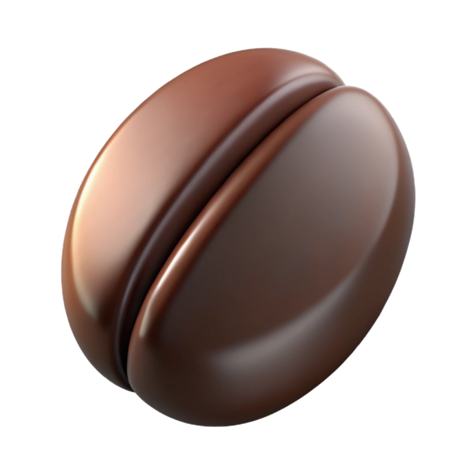 vibrant classic A single, coffee bean, roasted, dark, detailed texture detailed png