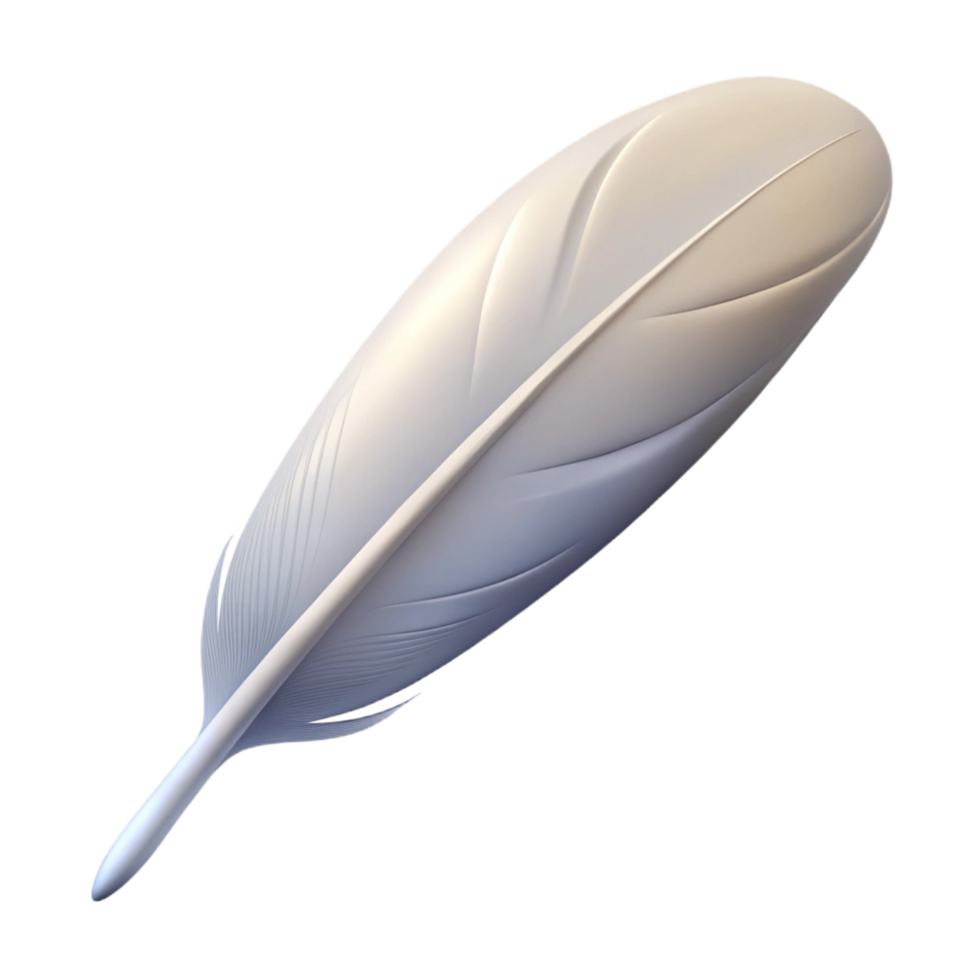 extraordinary vintage A single, feather, white, delicate, floating professional png