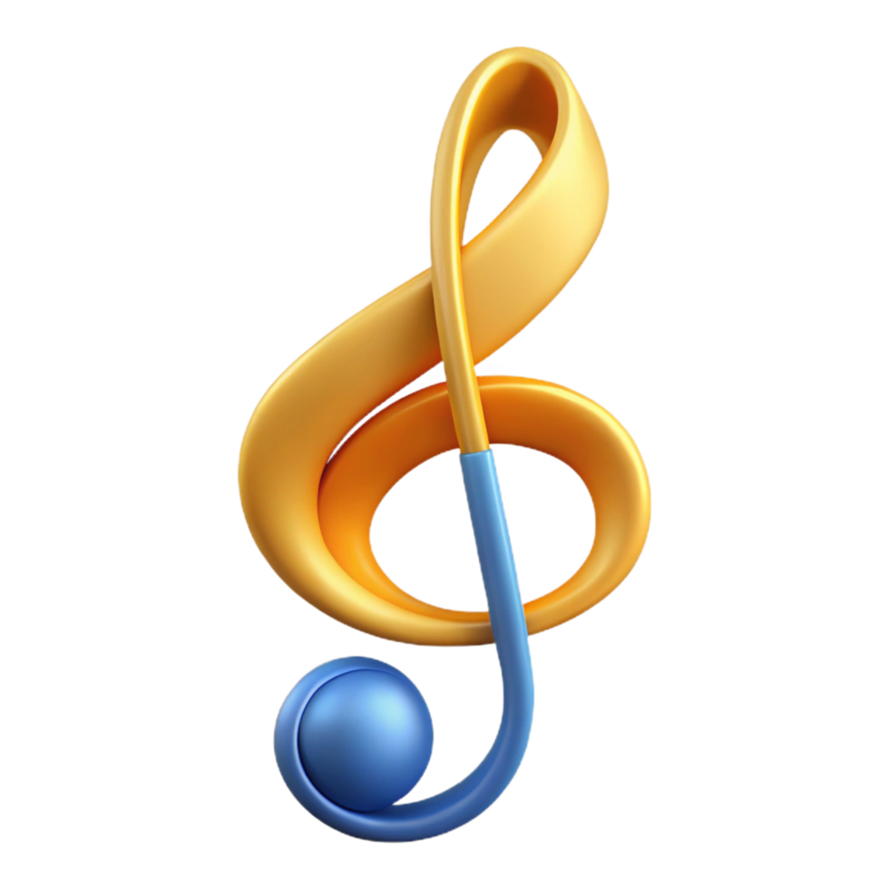elegant rustic A single, musical note, treble clef, flowing design authentic png
