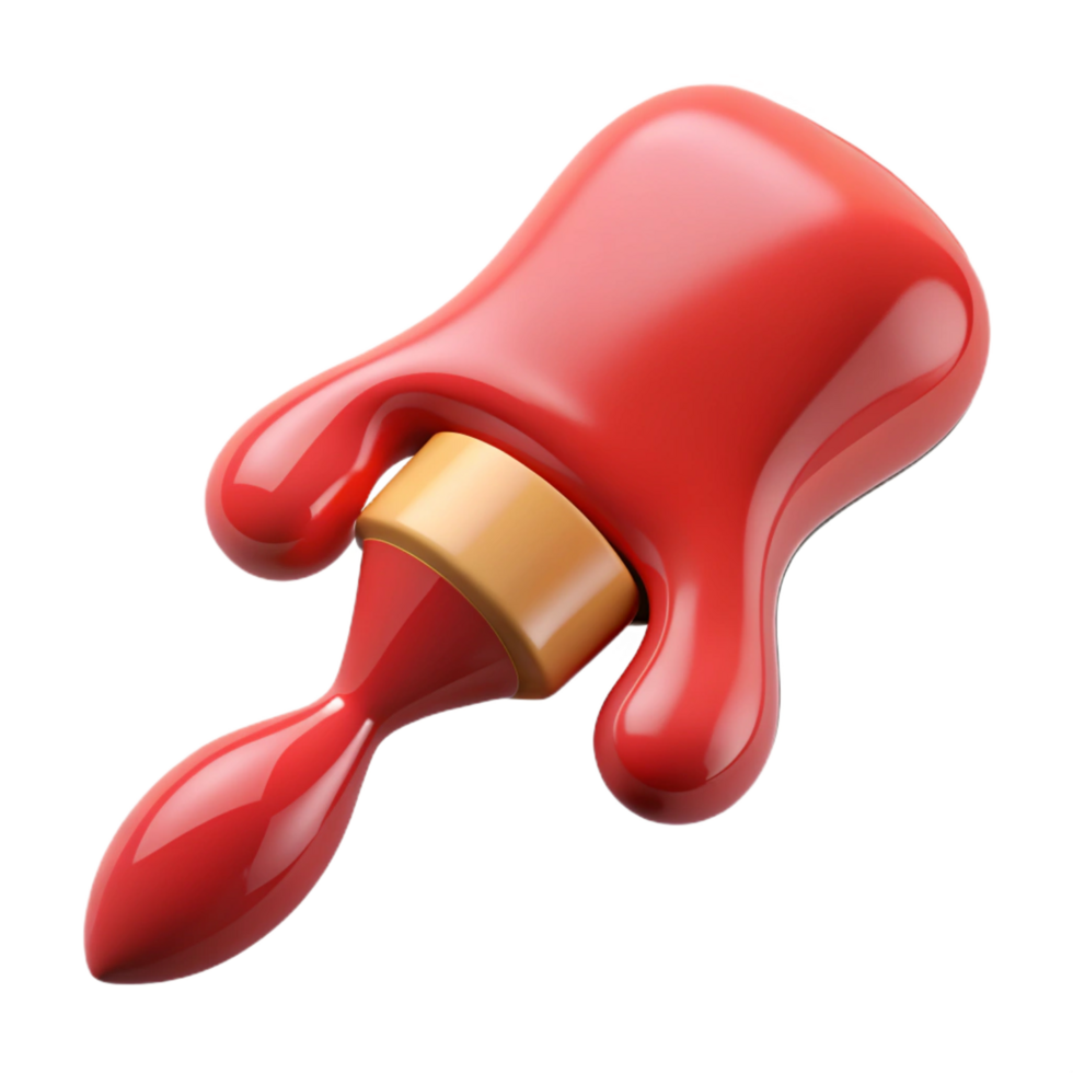 extraordinary traditional A single, paintbrush, dripping with red paint premium png