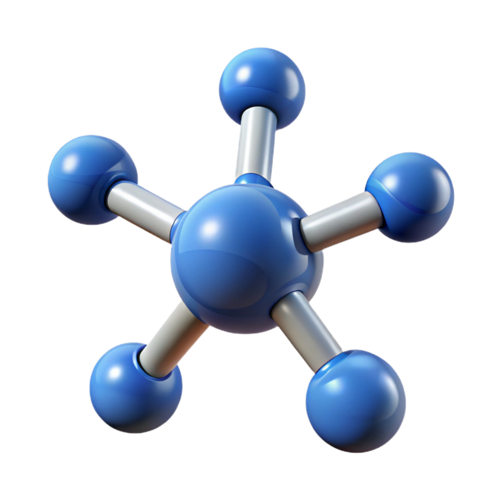 wonderful creative A single, molecule, caffeine, rotating, 3D model premium png