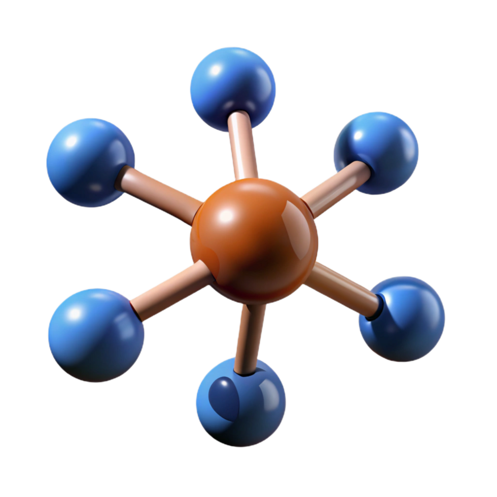 elegant classic A single, molecule, caffeine, rotating, 3D model detailed png
