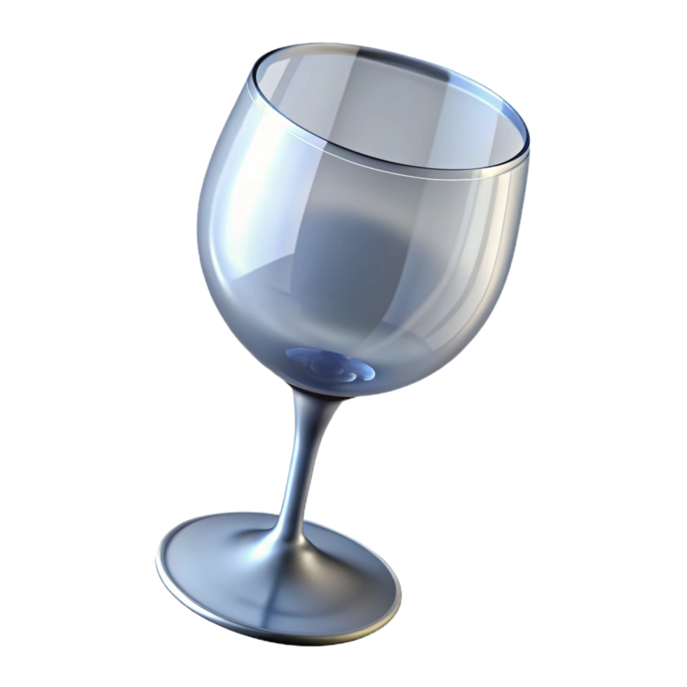 serene rustic A single, wine glass, empty, crystal clear high quality png