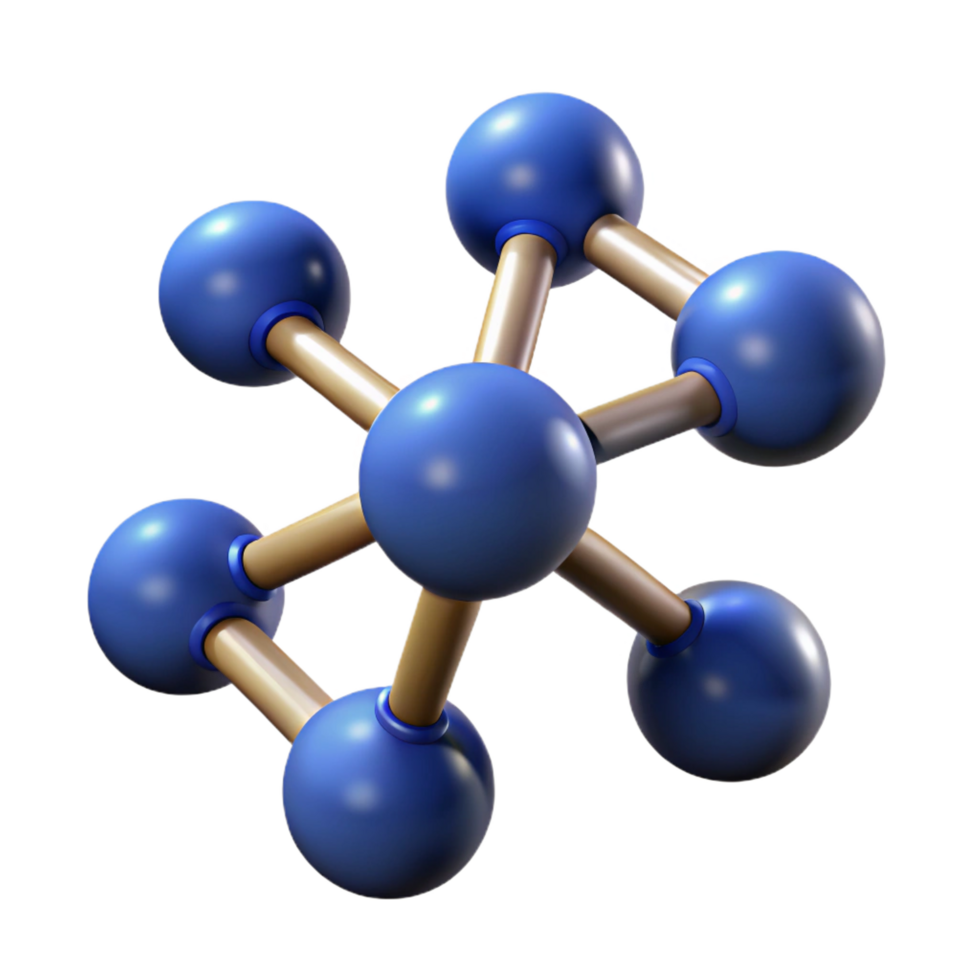 magnificent artistic A single, molecule, caffeine, rotating, 3D model high quality png