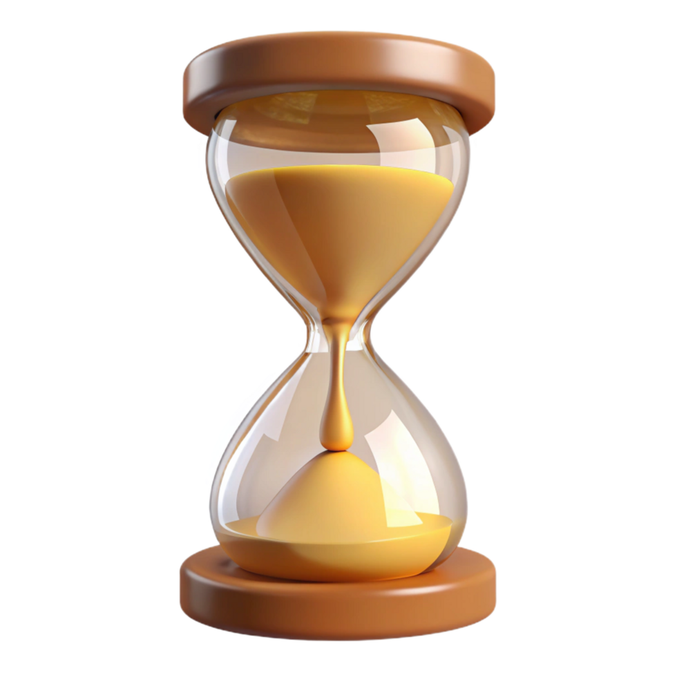impressive abstract A single, hourglass, sand flowing, time concept high quality png