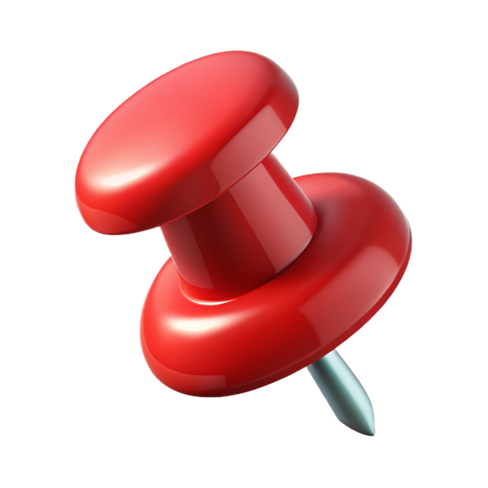 impressive traditional A single, thumbtack, red, pushed into surface high resolution png