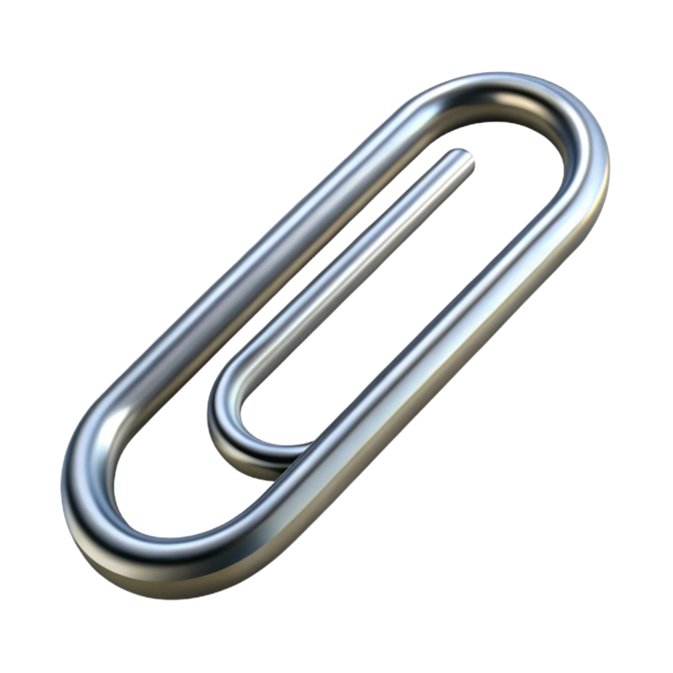 elegant creative A single, paperclip, silver, standard size high quality png