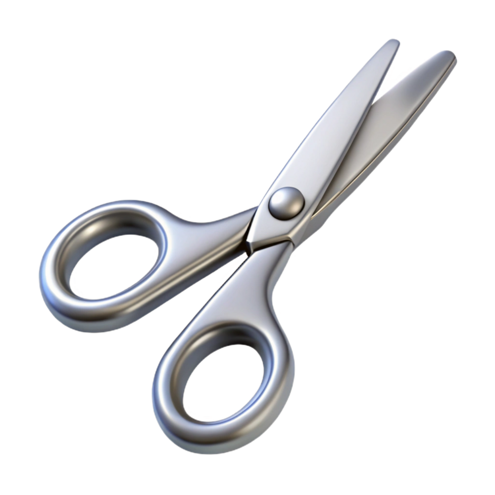 beautiful abstract A single, scissors, open, silver, sharp 4K png