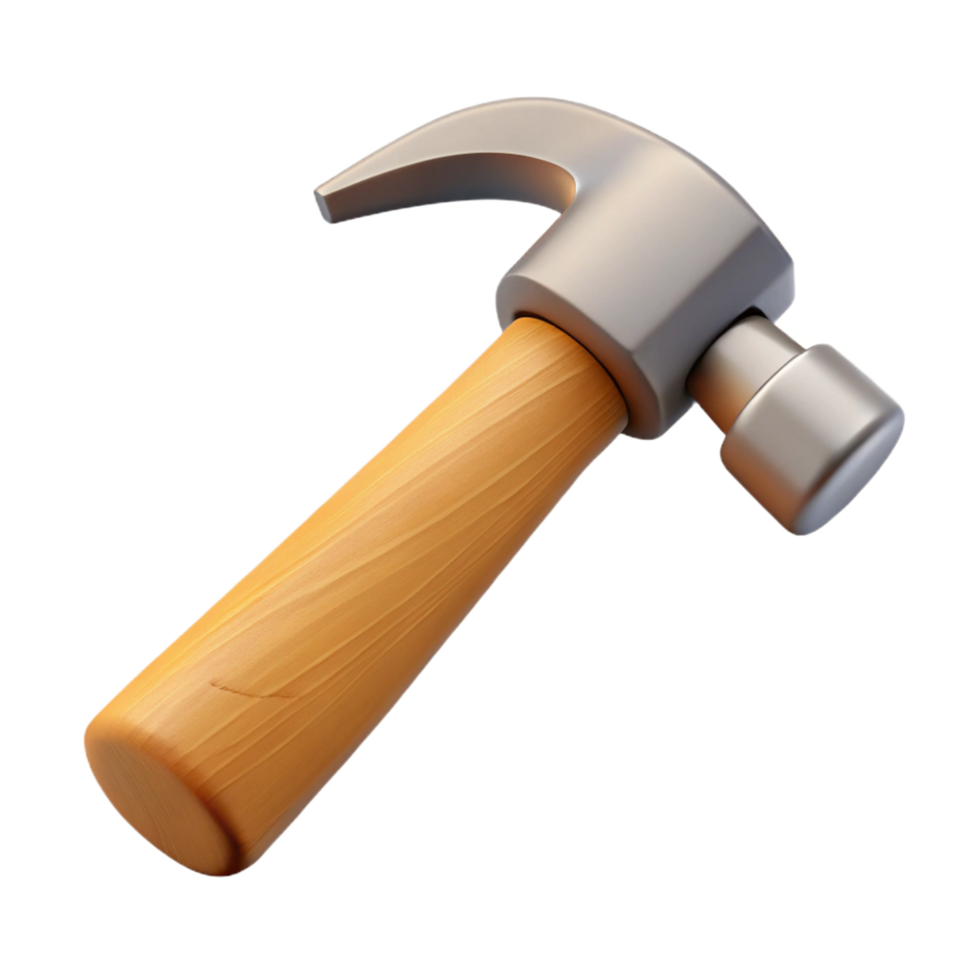 beautiful creative A single, hammer, claw hammer, wooden handle detailed png