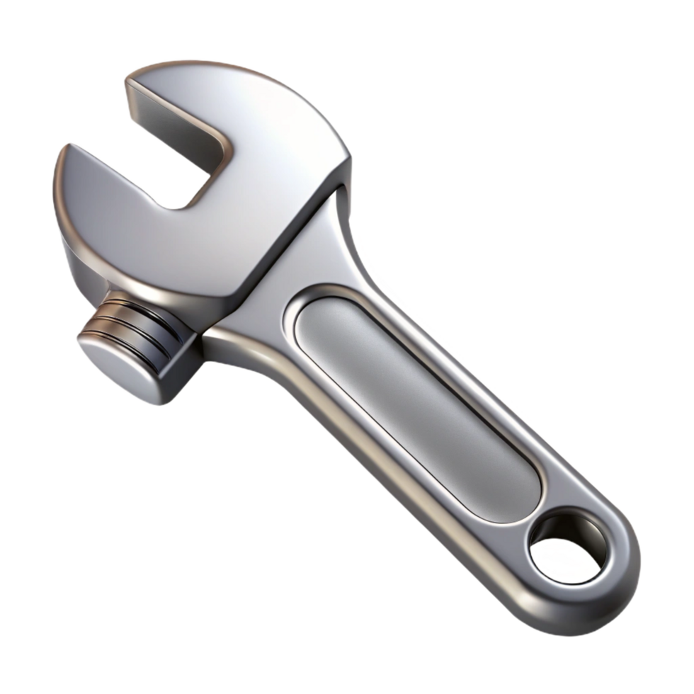 magnificent classic A single, wrench, adjustable wrench, chrome finish detailed png