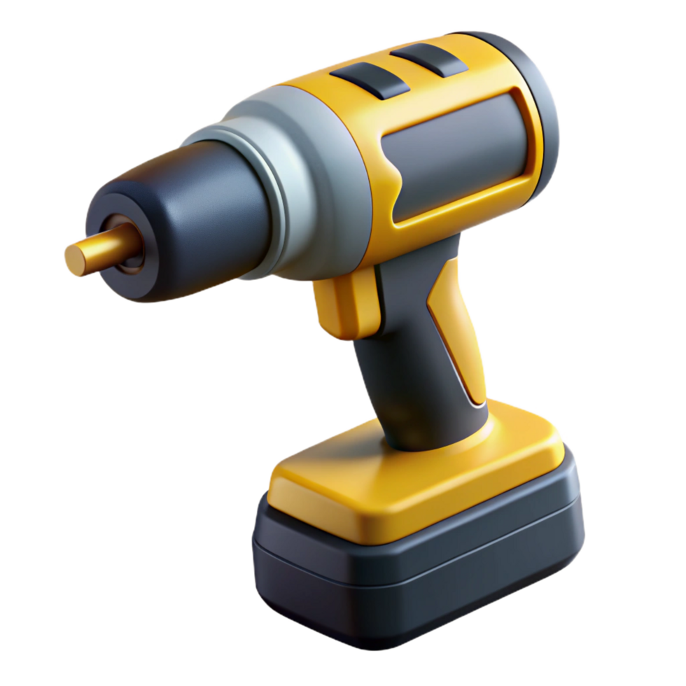 serene modern A single, drill, cordless drill, black and yellow original png