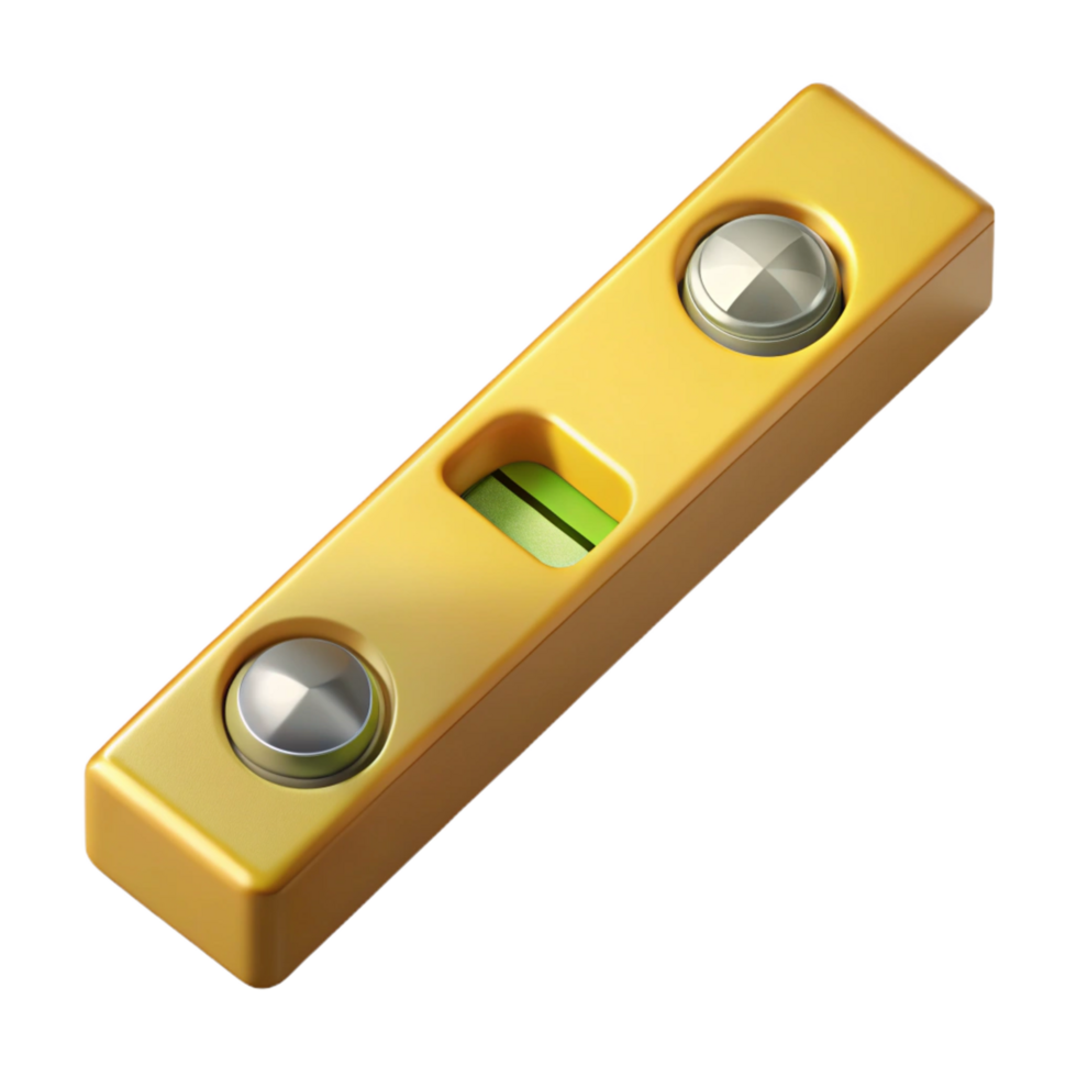 vibrant vintage A single, level, spirit level, yellow professional png