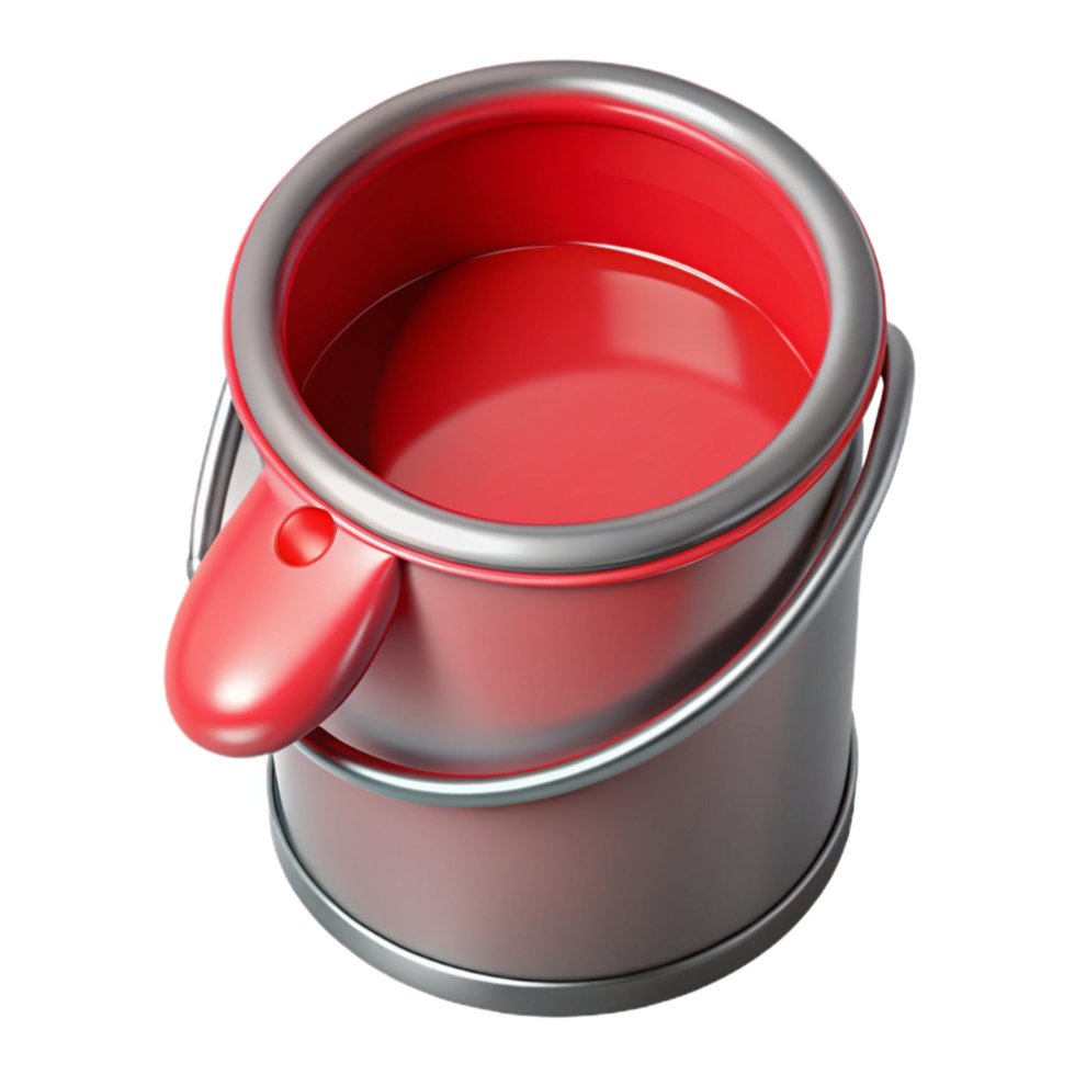 magnificent artistic A single, paint can, open, red paint high quality png