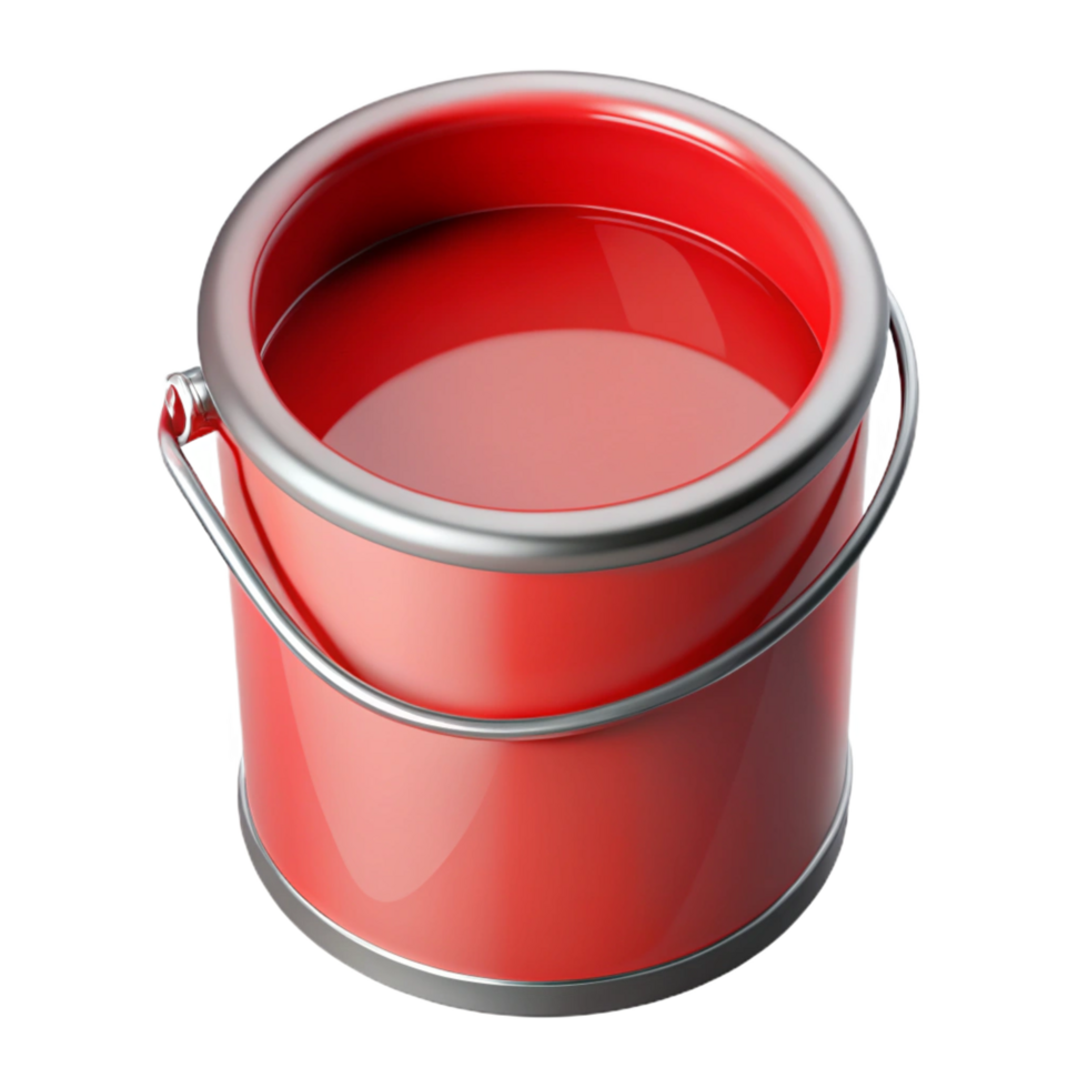 vibrant classic A single, paint can, open, red paint premium png