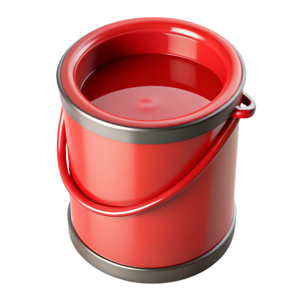 vibrant rustic A single, paint can, open, red paint genuine png