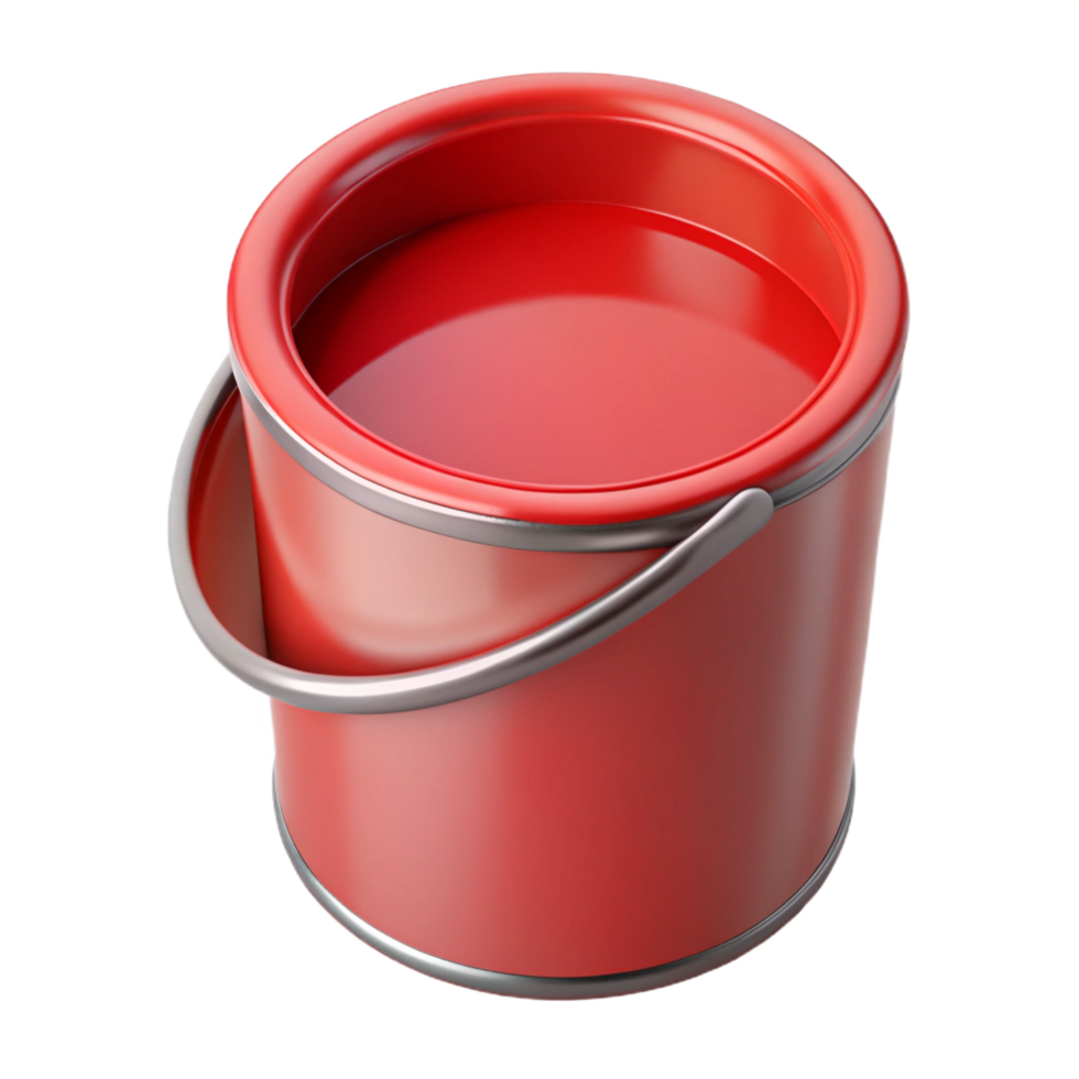 vibrant rustic A single, paint can, open, red paint premium png