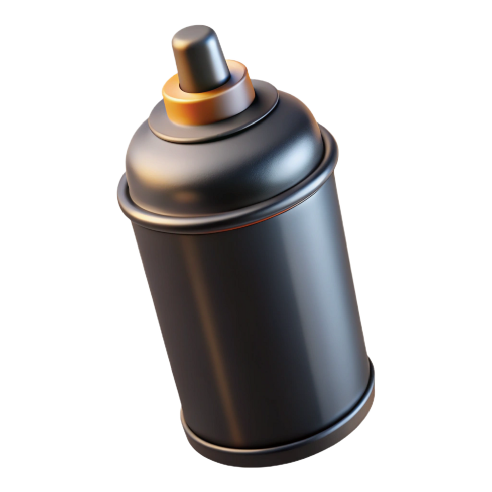 vibrant classic A single, spray paint can, black, nozzle pressed professional png