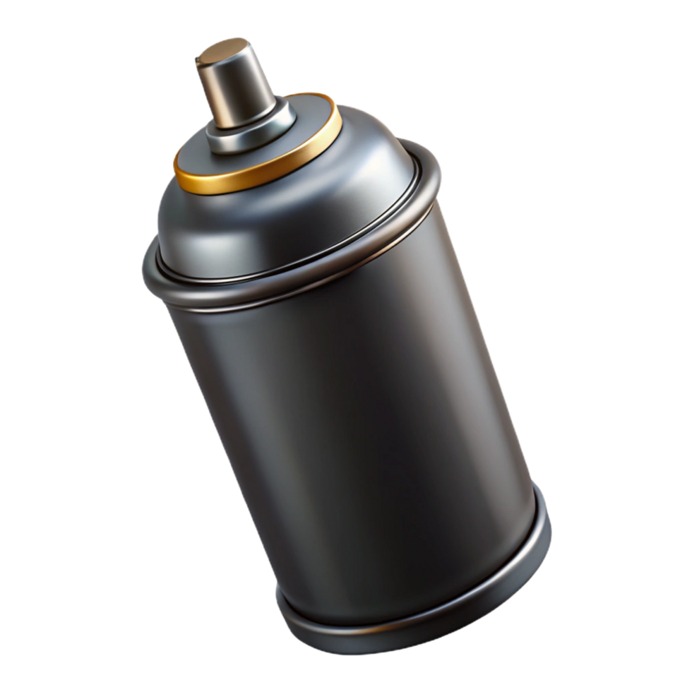 vibrant creative A single, spray paint can, black, nozzle pressed professional png